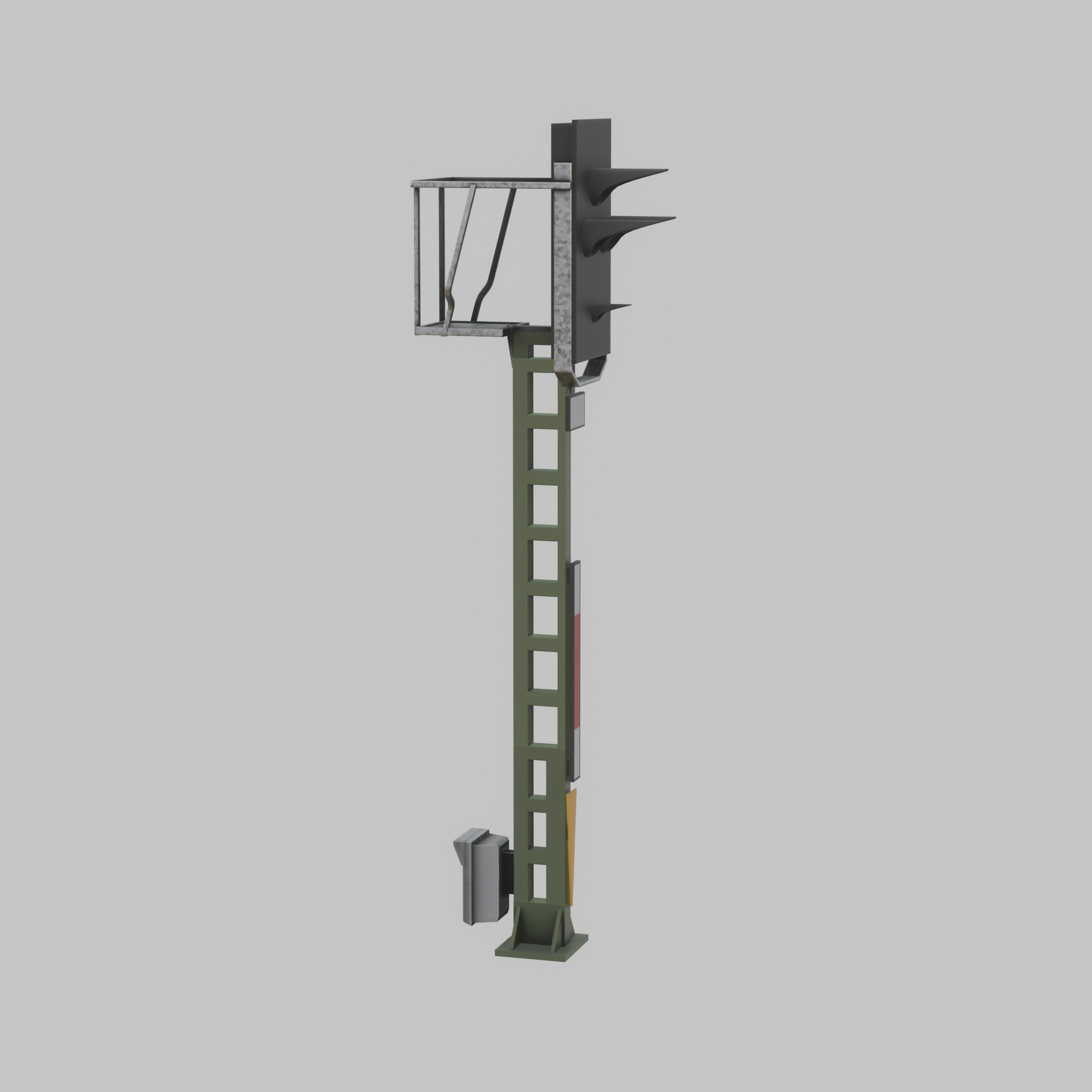 Railway KS-Signal 4500mm Version-3  Low-poly 3D model_43