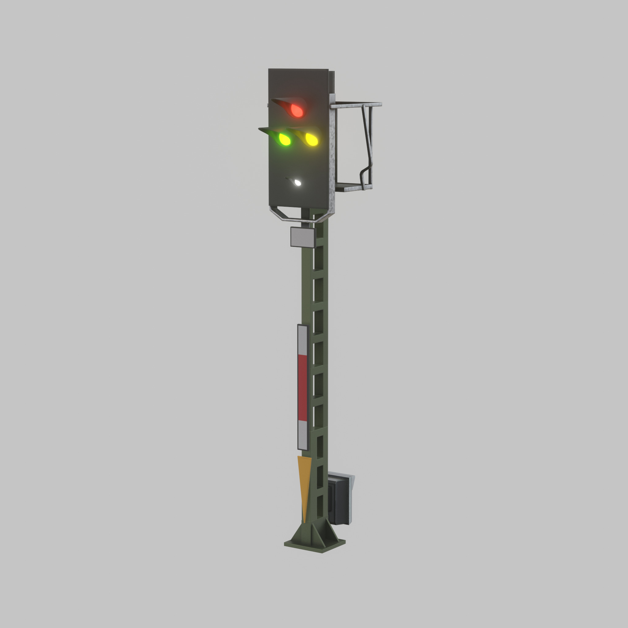 Railway KS-Signal 4500mm Version-3  Low-poly 3D model_46