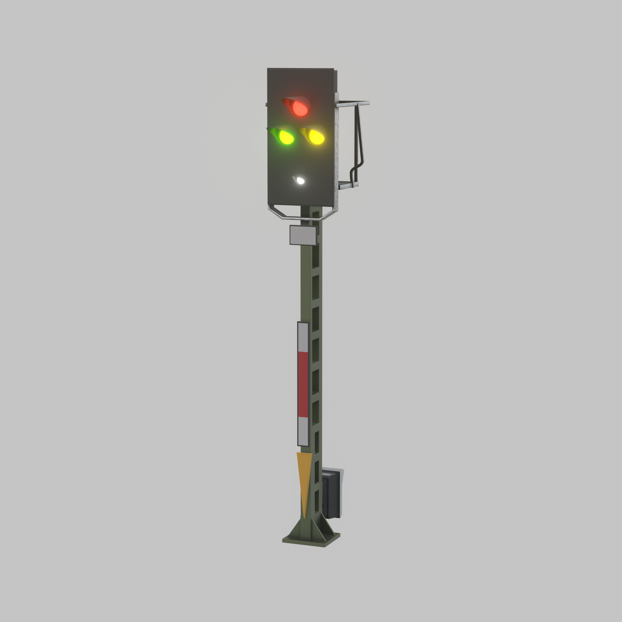 Railway KS-Signal 4500mm Version-3  Low-poly 3D model_47