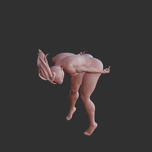 Sensual Hentai Waifu Flipping Off Naughty Pose STL 3D print model