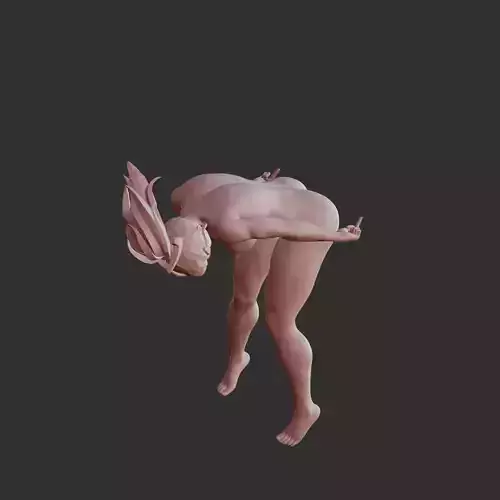 Sensual Hentai Waifu Flipping Off Naughty Pose STL