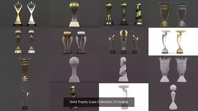 Gold Trophy Cups Collection