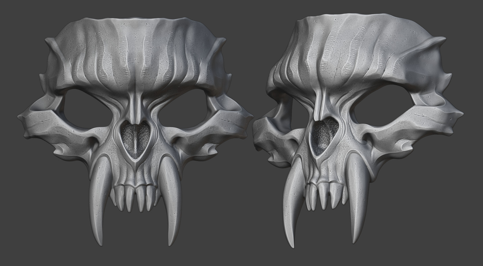 Saber-toothed Creature Mask 3D print model_1