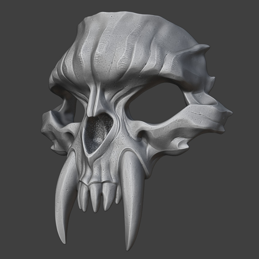 Saber-toothed Creature Mask 3D print model_2