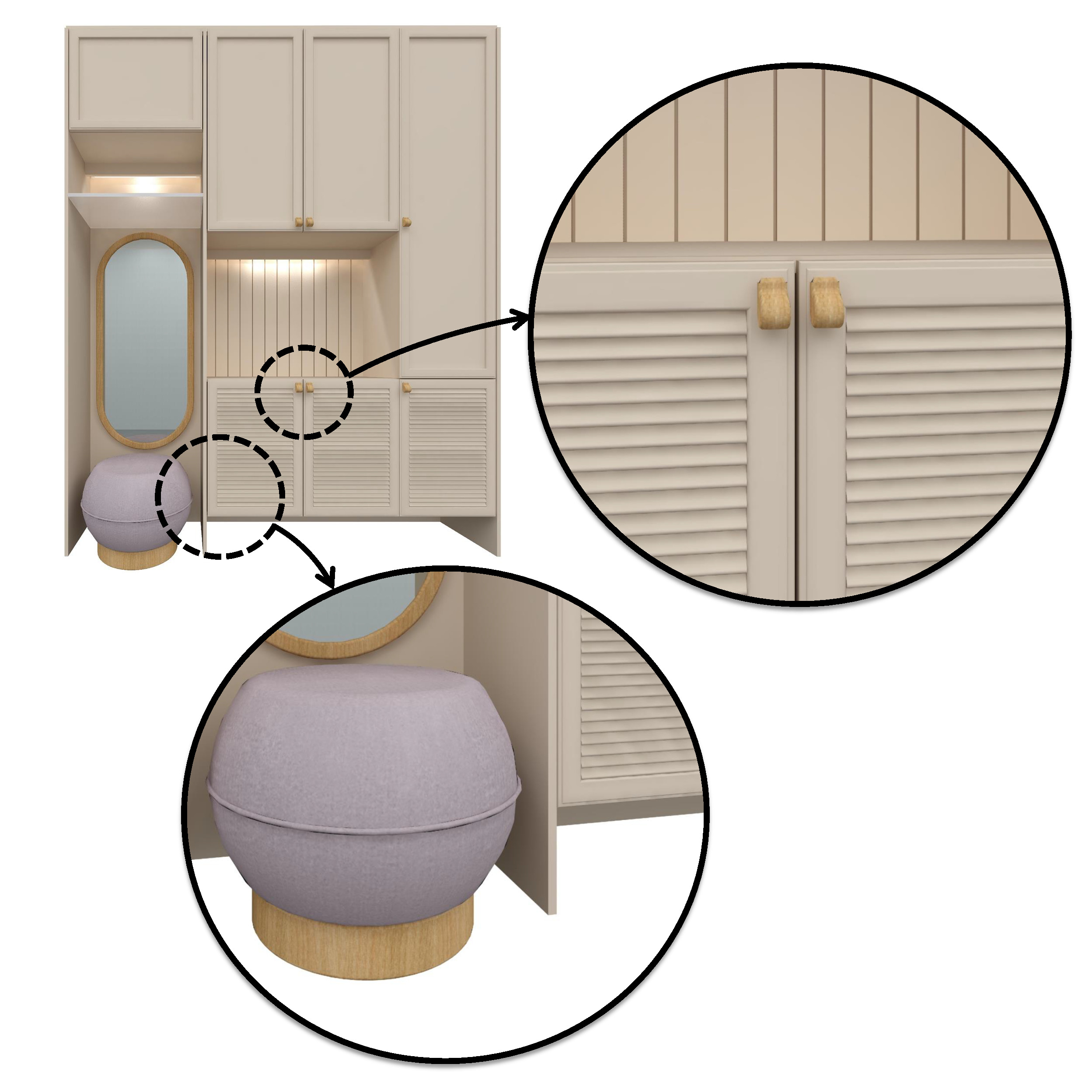 Entryway Furniture Set Revit Family Parametric 3D model_15