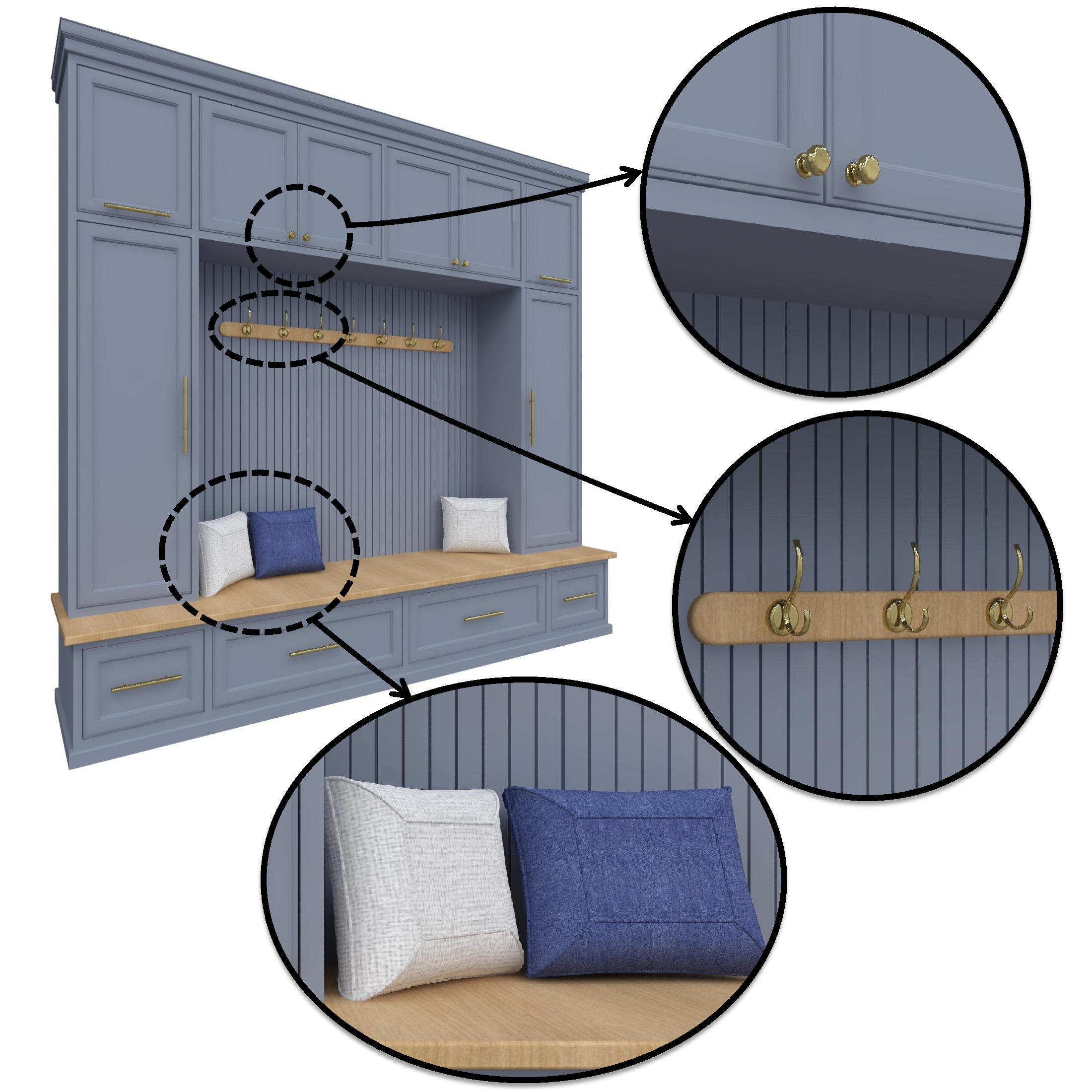 Entryway Furniture Set Revit Family Parametric 3D model_10