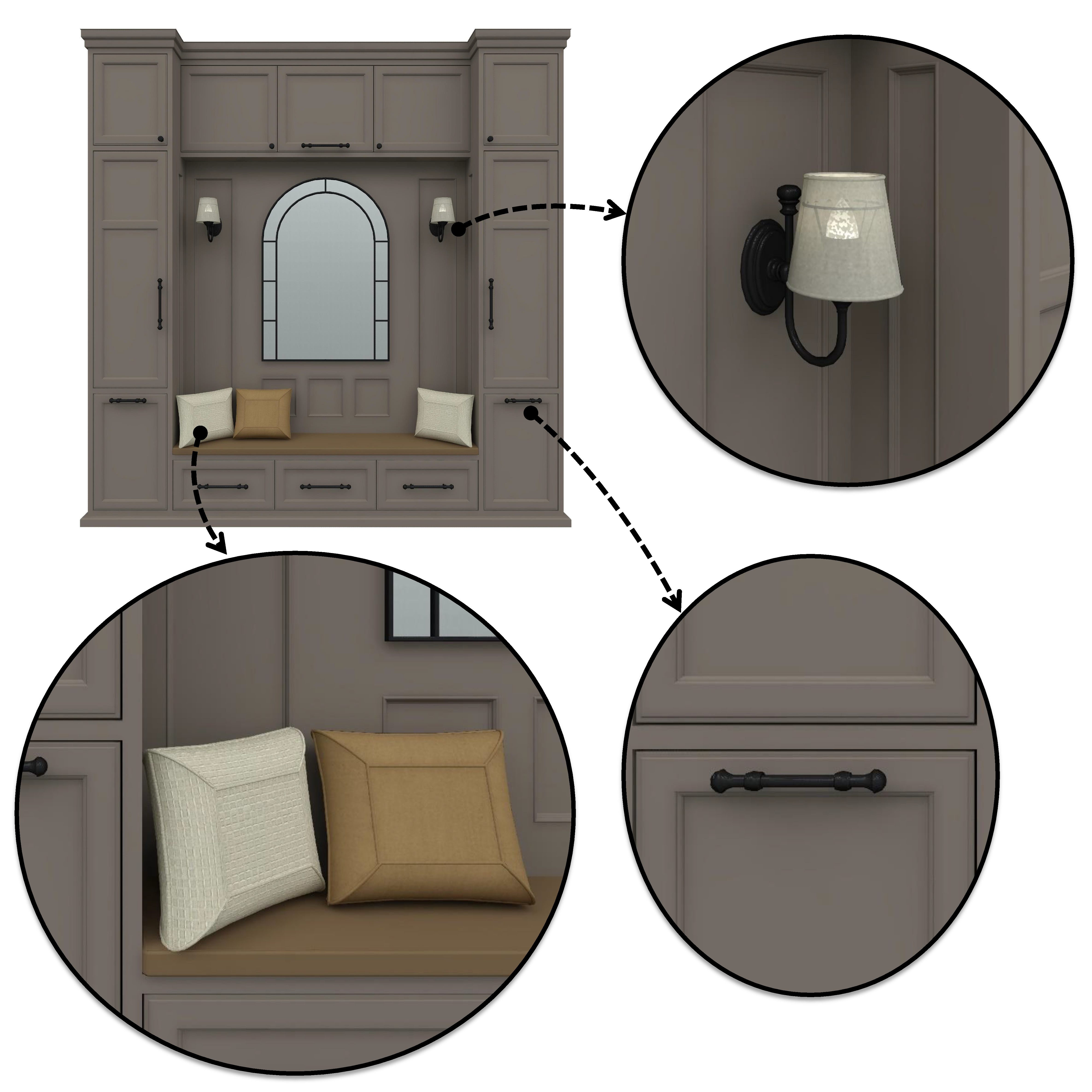 Entryway Furniture Set Revit Family Parametric 3D model_17