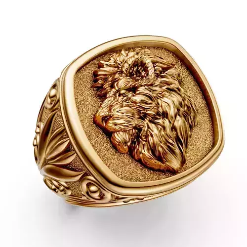 Lion  man ring  printable gold jewelry printable 3D model