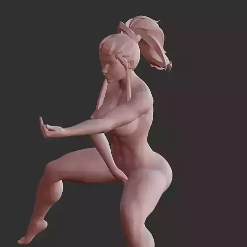 Lewd Anime Babe Middle Finger Attitude Pose STL 3D print model