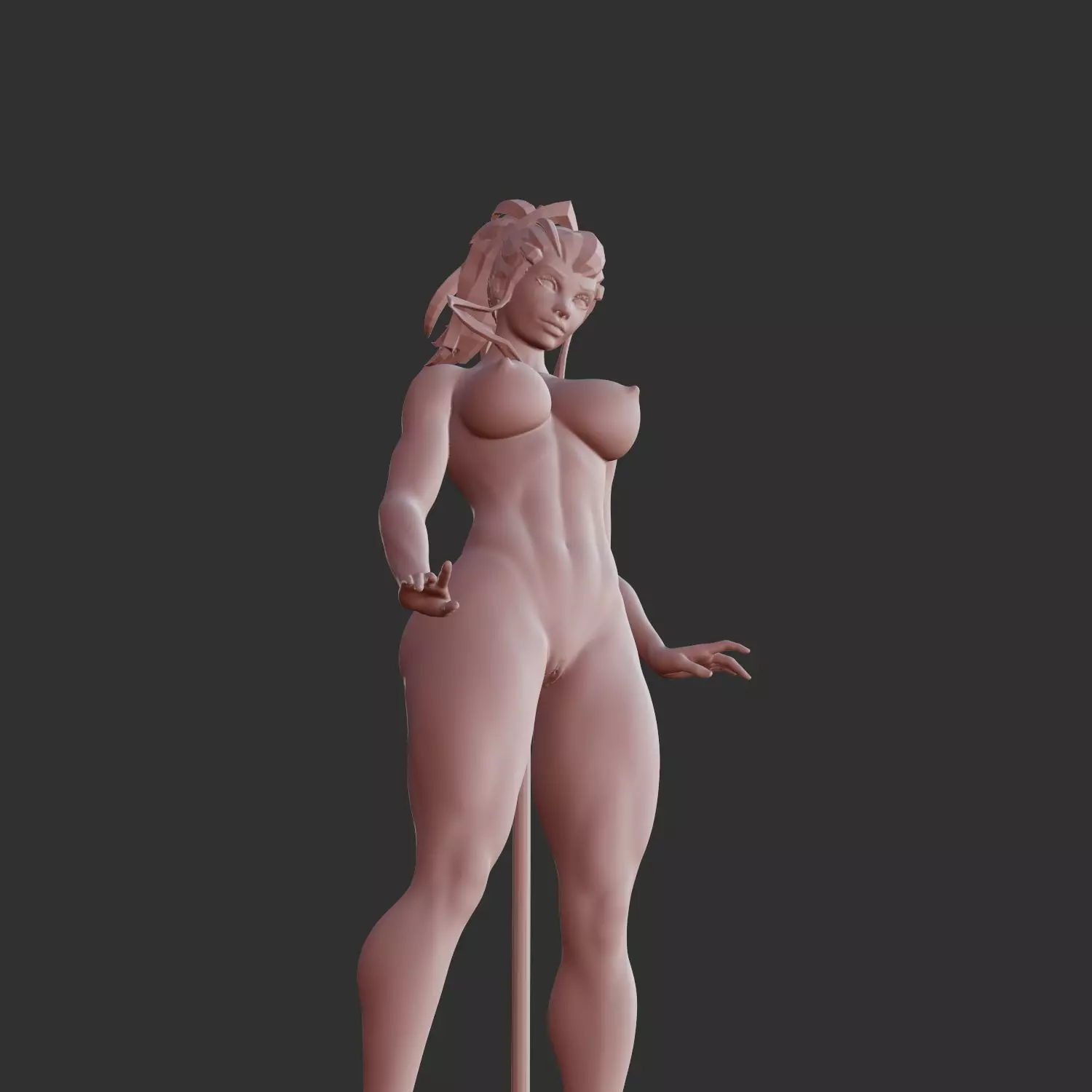 Hot Ecchi Girl in Naughty Erotic Pose 3D Print STL 3D print model_0