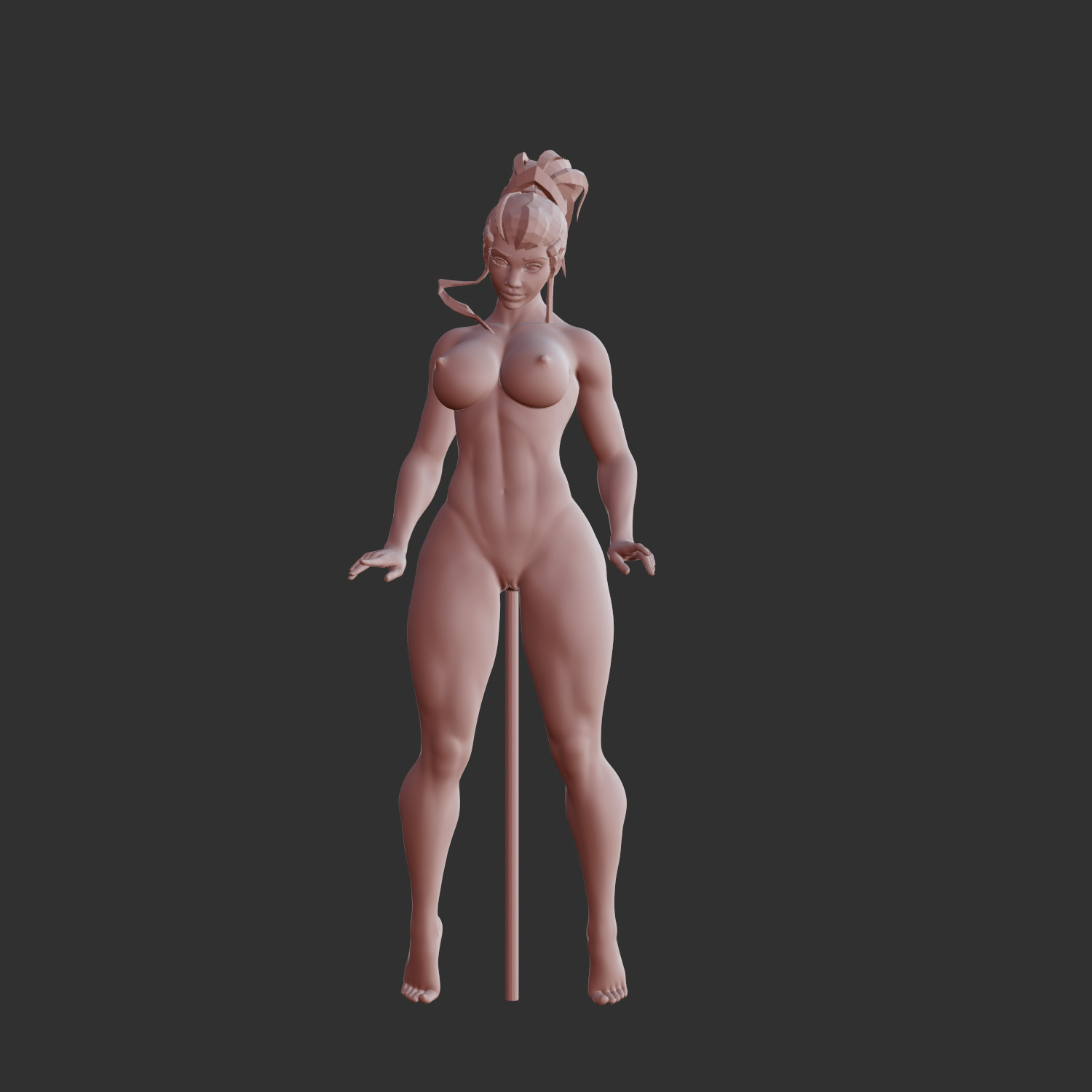 Hot Ecchi Girl in Naughty Erotic Pose 3D Print STL 3D print model_1
