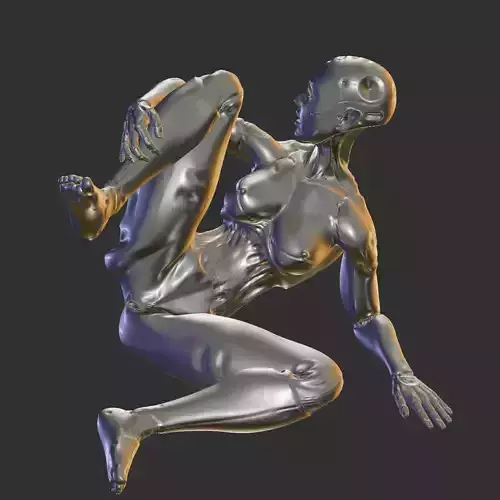 Half-Machine  Half-Woman Erotic 3D Model STL