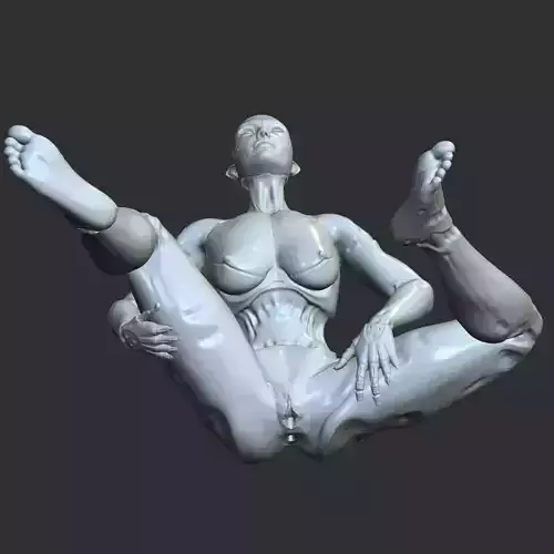 Cybernetic Pin-Up Woman Erotic Sitting STL
