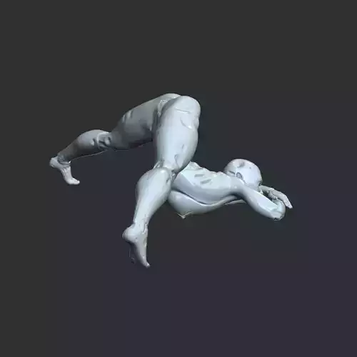 Cybernetic Elf Girl in Erotic Pose STL