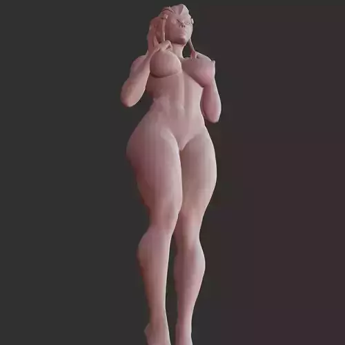 Curvy Elf Waifu Nude Sensual Pose STL
