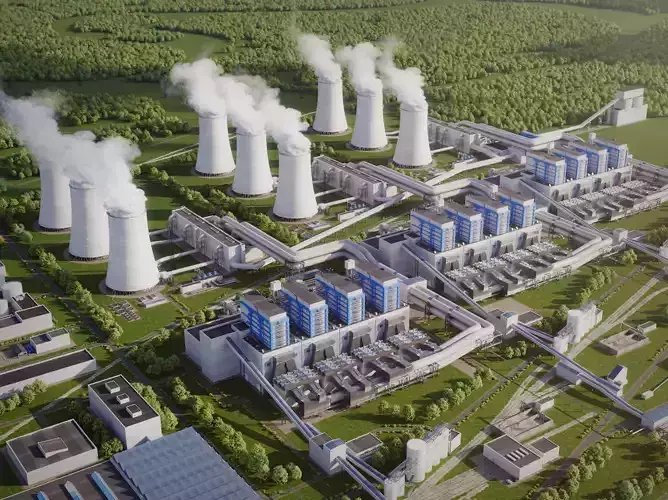 Power plant detailed 3D model