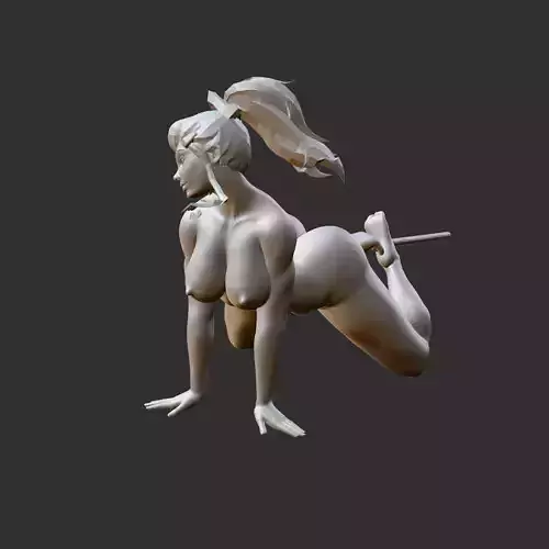 Busty Hentai Babe Playing Naughty with Stick NSFW STL
