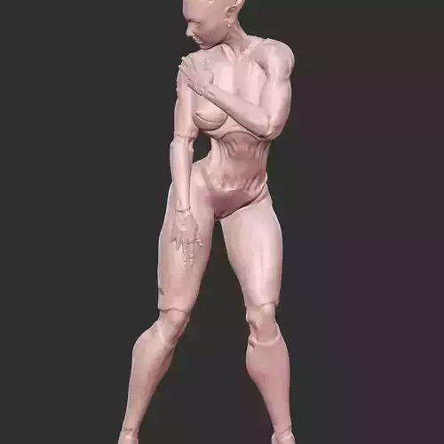 Thicc Cyber Girl with High-Tech Armor STL 3D print model