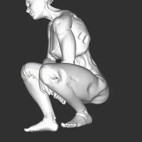 Thicc Anime Waifu in Revealing Dress NSFW STL