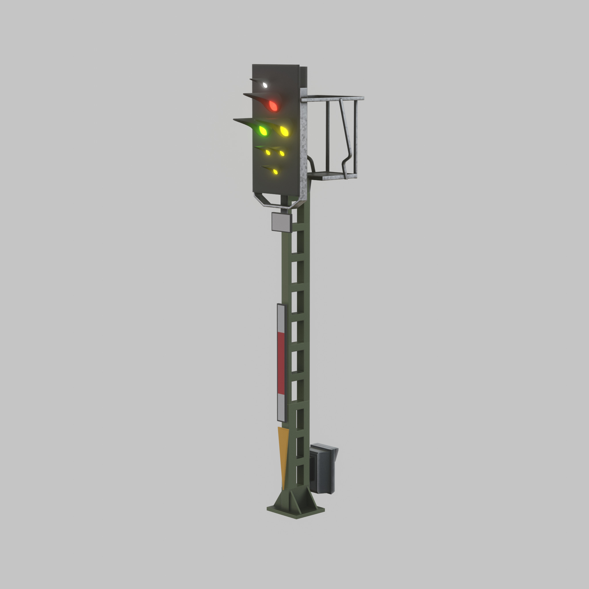 KS Eisenbahnsignalmast 4500mm Version-5 Low-poly 3D model_46