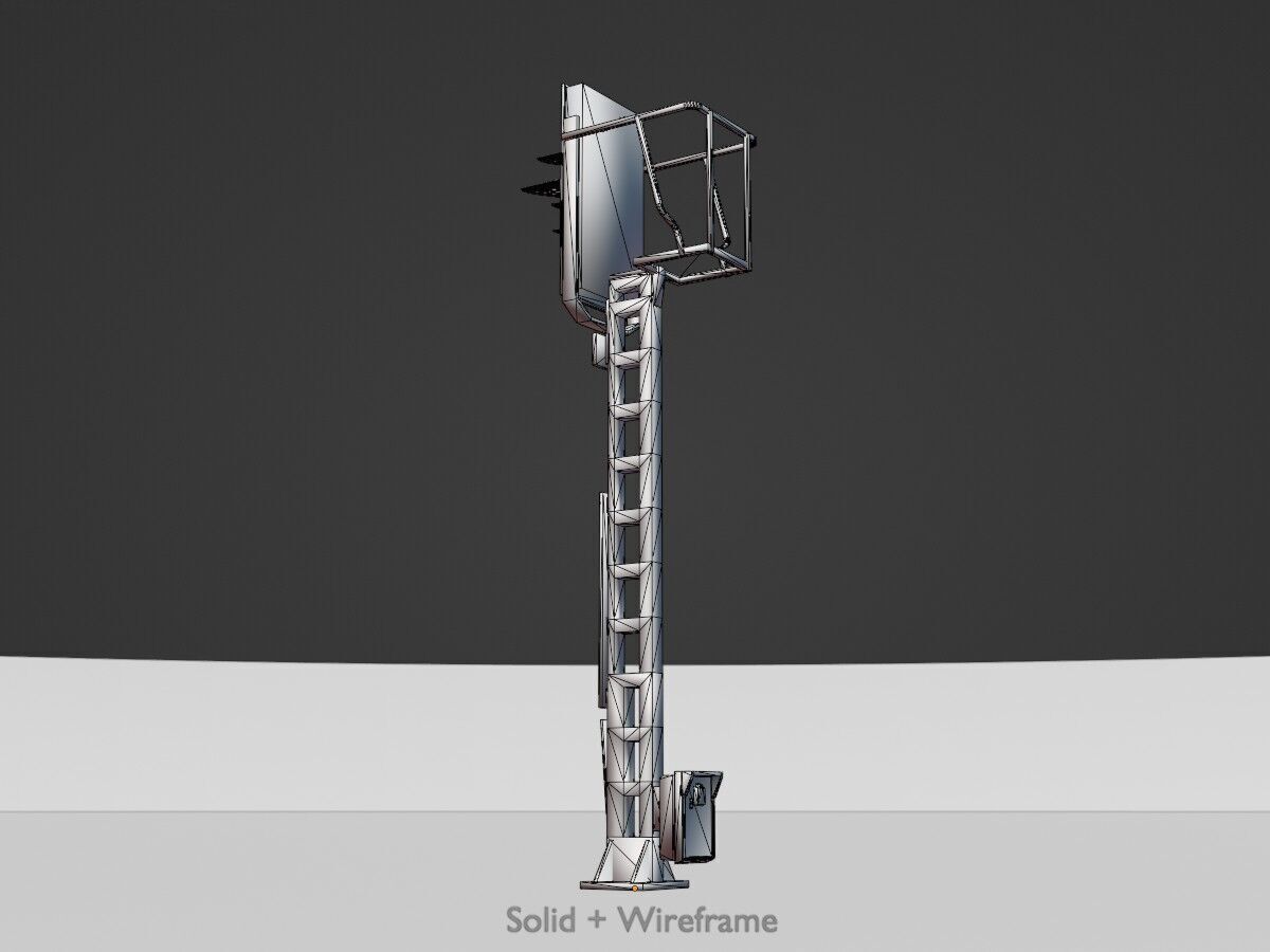 KS Eisenbahnsignalmast 4500mm Version-5 Low-poly 3D model_11