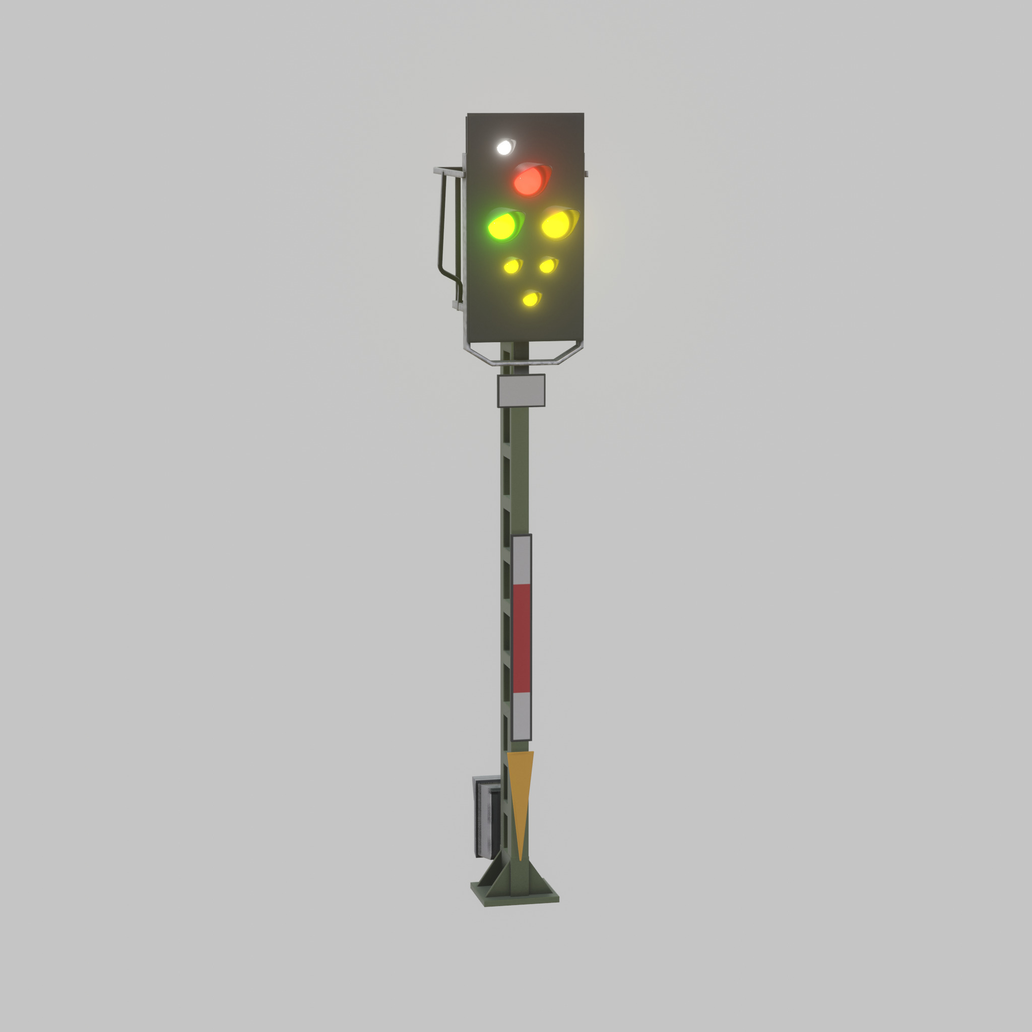 KS Eisenbahnsignalmast 4500mm Version-5 Low-poly 3D model_44