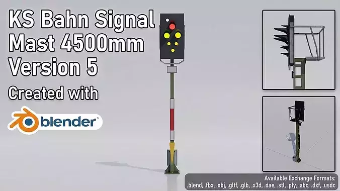 KS Eisenbahnsignalmast 4500mm Version-5