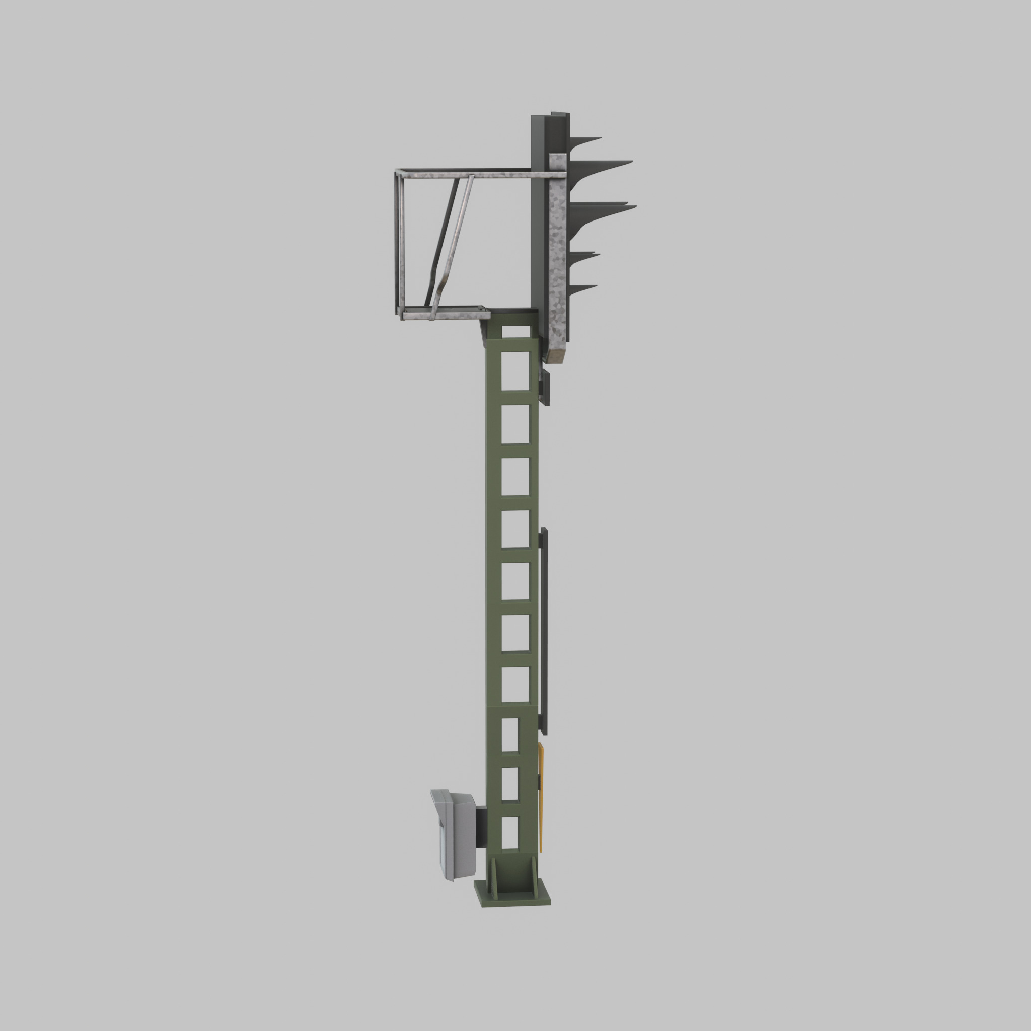 KS Eisenbahnsignalmast 4500mm Version-5 Low-poly 3D model_36