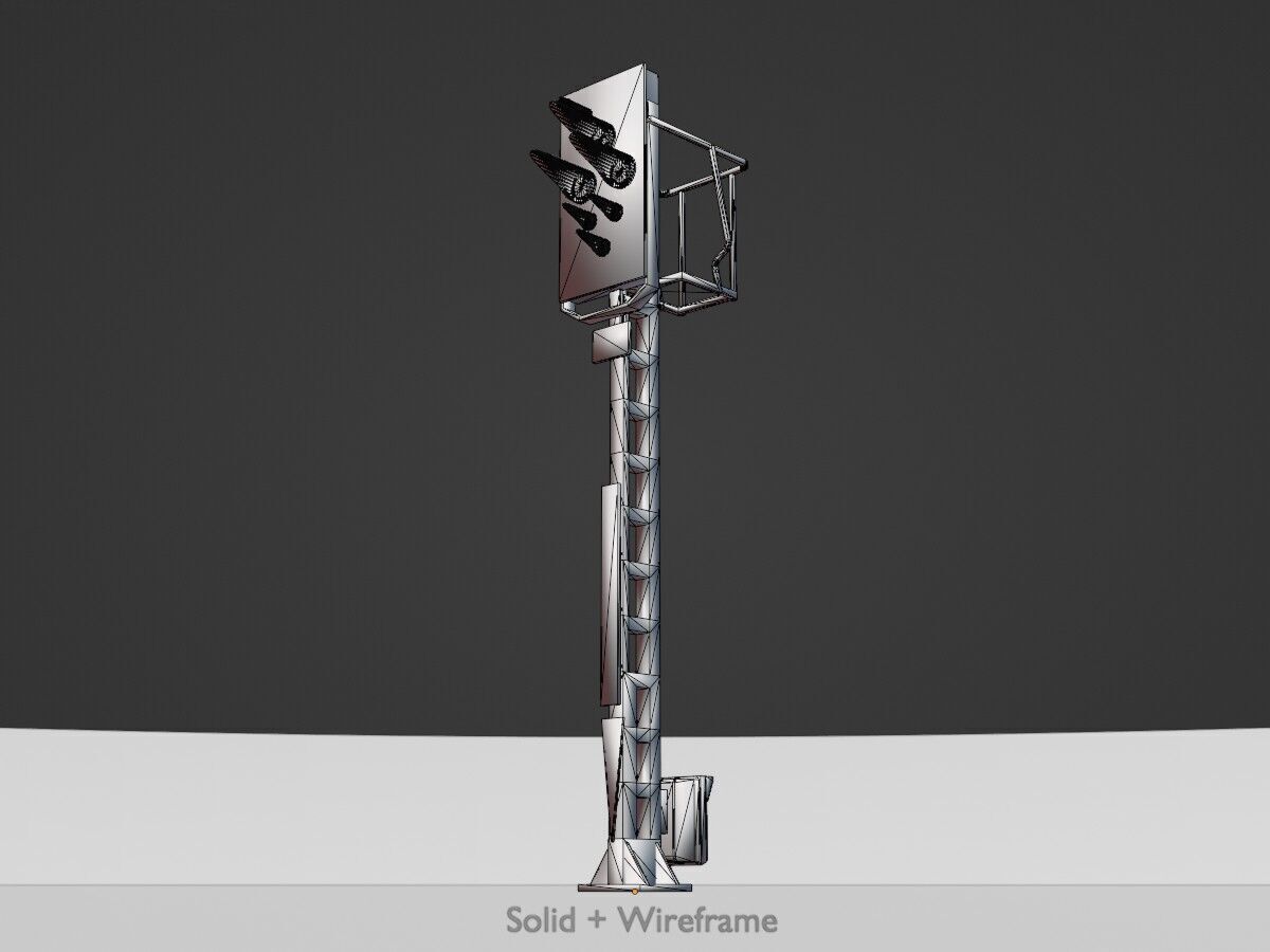 KS Eisenbahnsignalmast 4500mm Version-5 Low-poly 3D model_10