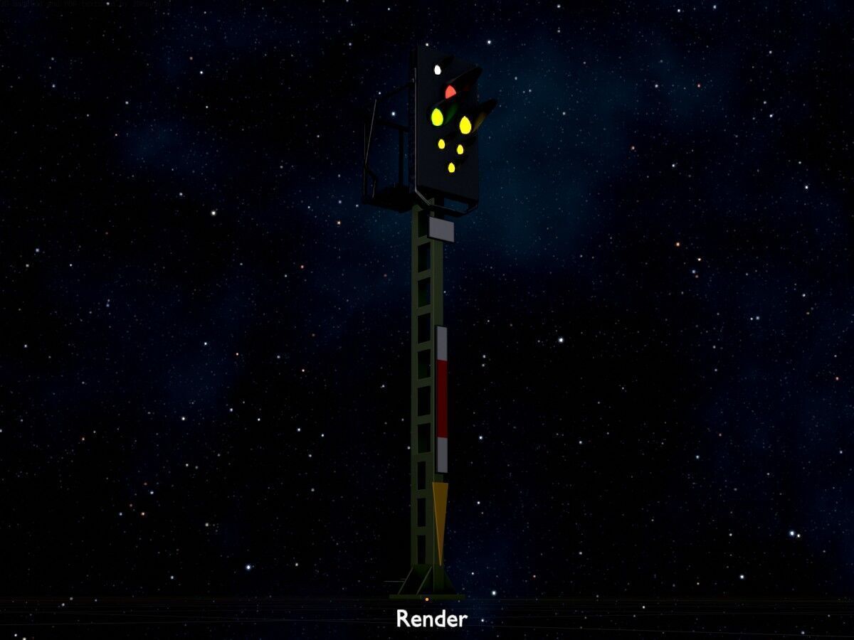 KS Eisenbahnsignalmast 4500mm Version-5 Low-poly 3D model_21