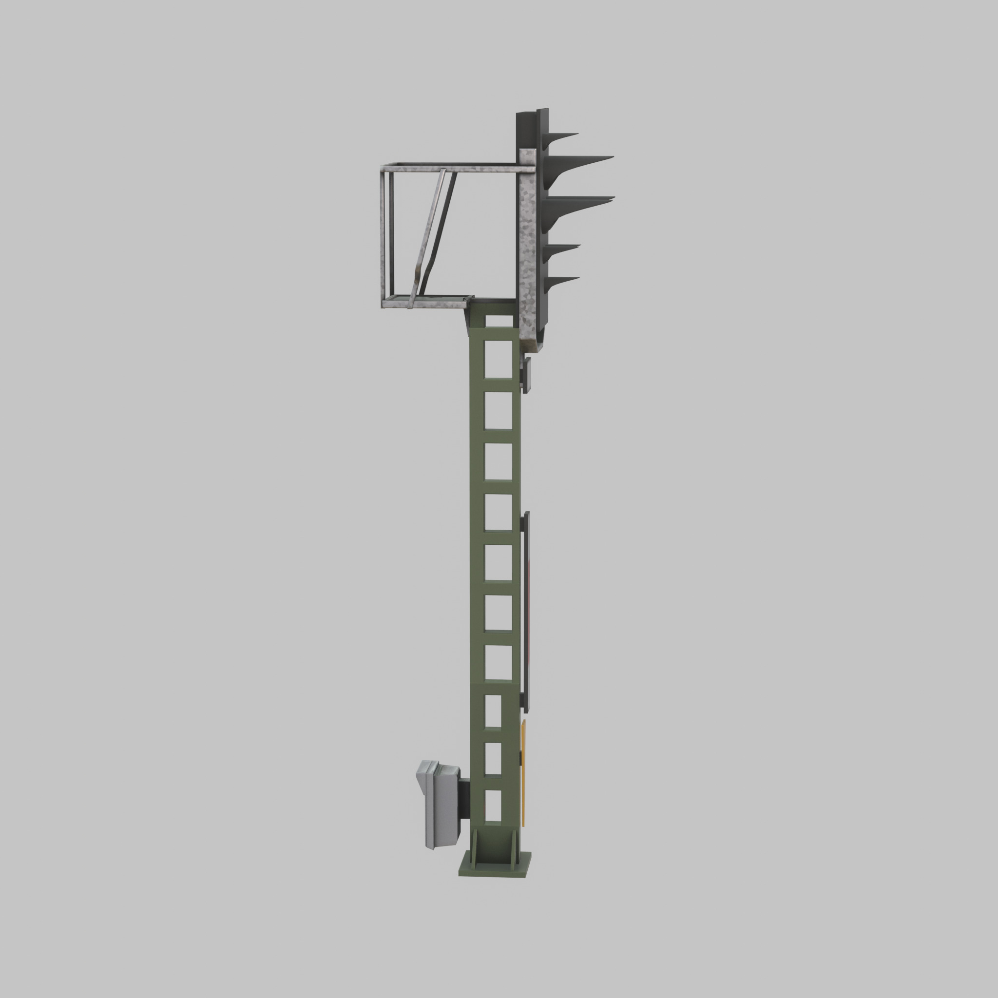 KS Eisenbahnsignalmast 4500mm Version-5 Low-poly 3D model_37