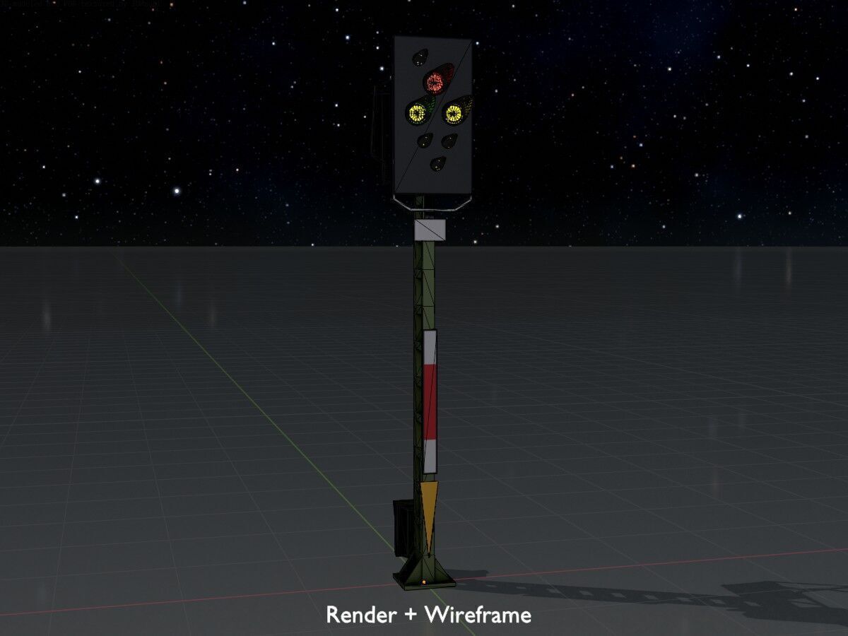 KS Eisenbahnsignalmast 4500mm Version-5 Low-poly 3D model_9