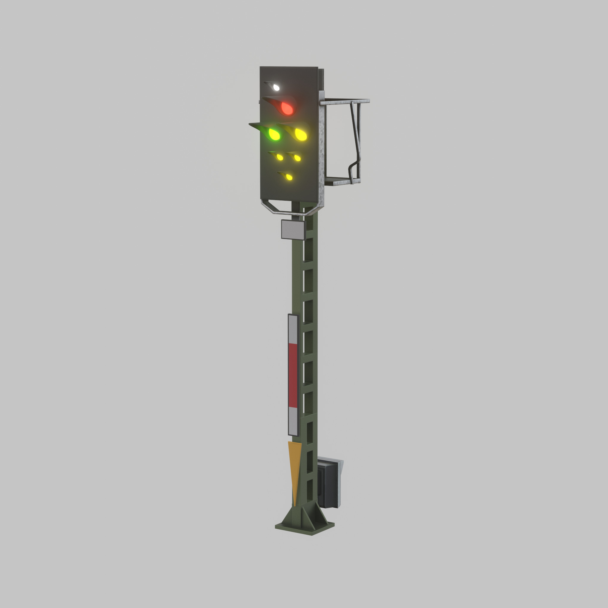 KS Eisenbahnsignalmast 4500mm Version-5 Low-poly 3D model_45