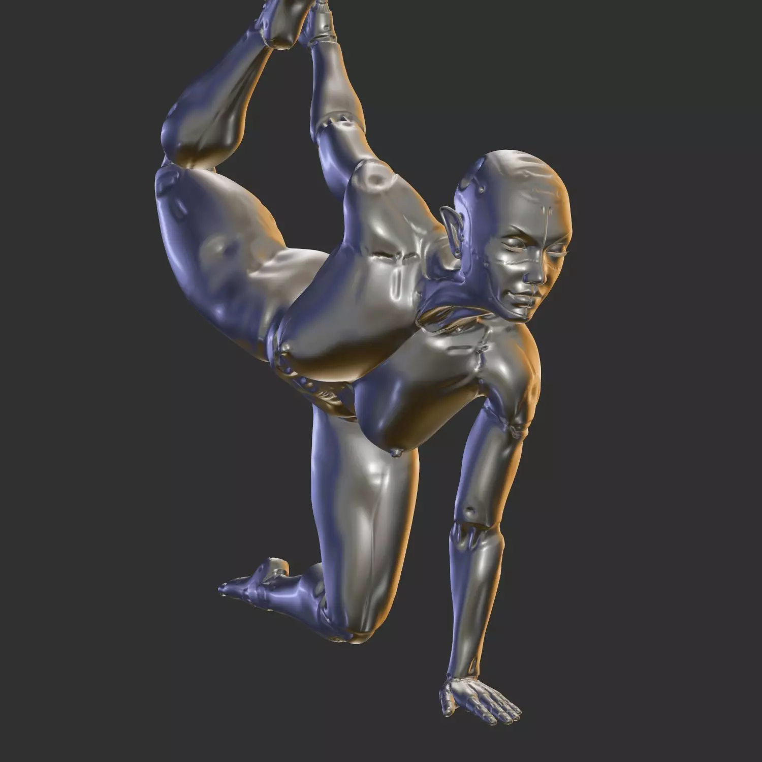 Sexy Cyborg Girl with Robotic Limbs 3D STL 3D print model_0