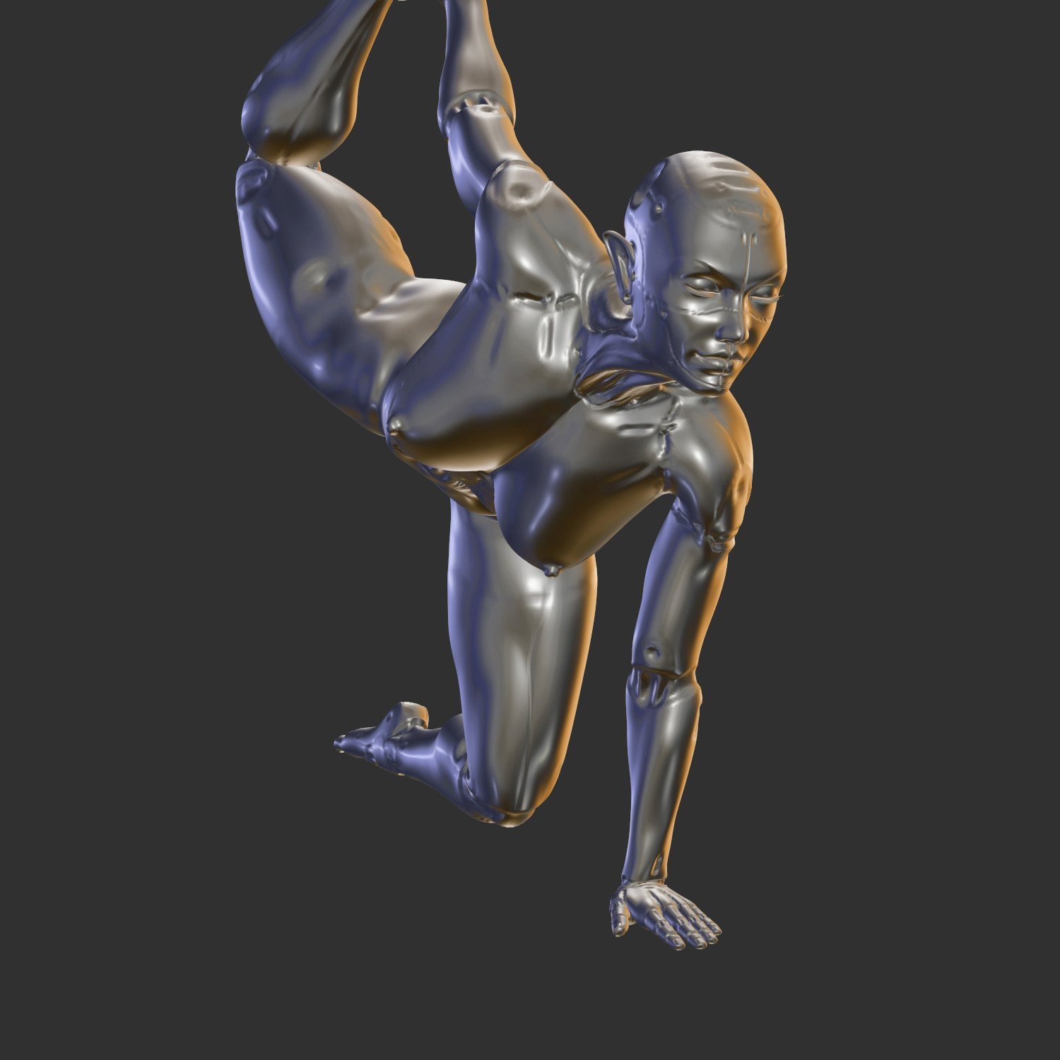 Sexy Cyborg Girl with Robotic Limbs 3D STL 3D print model_1