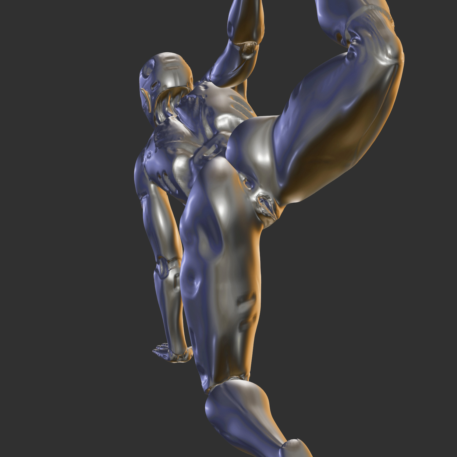 Sexy Cyborg Girl with Robotic Limbs 3D STL 3D print model_3