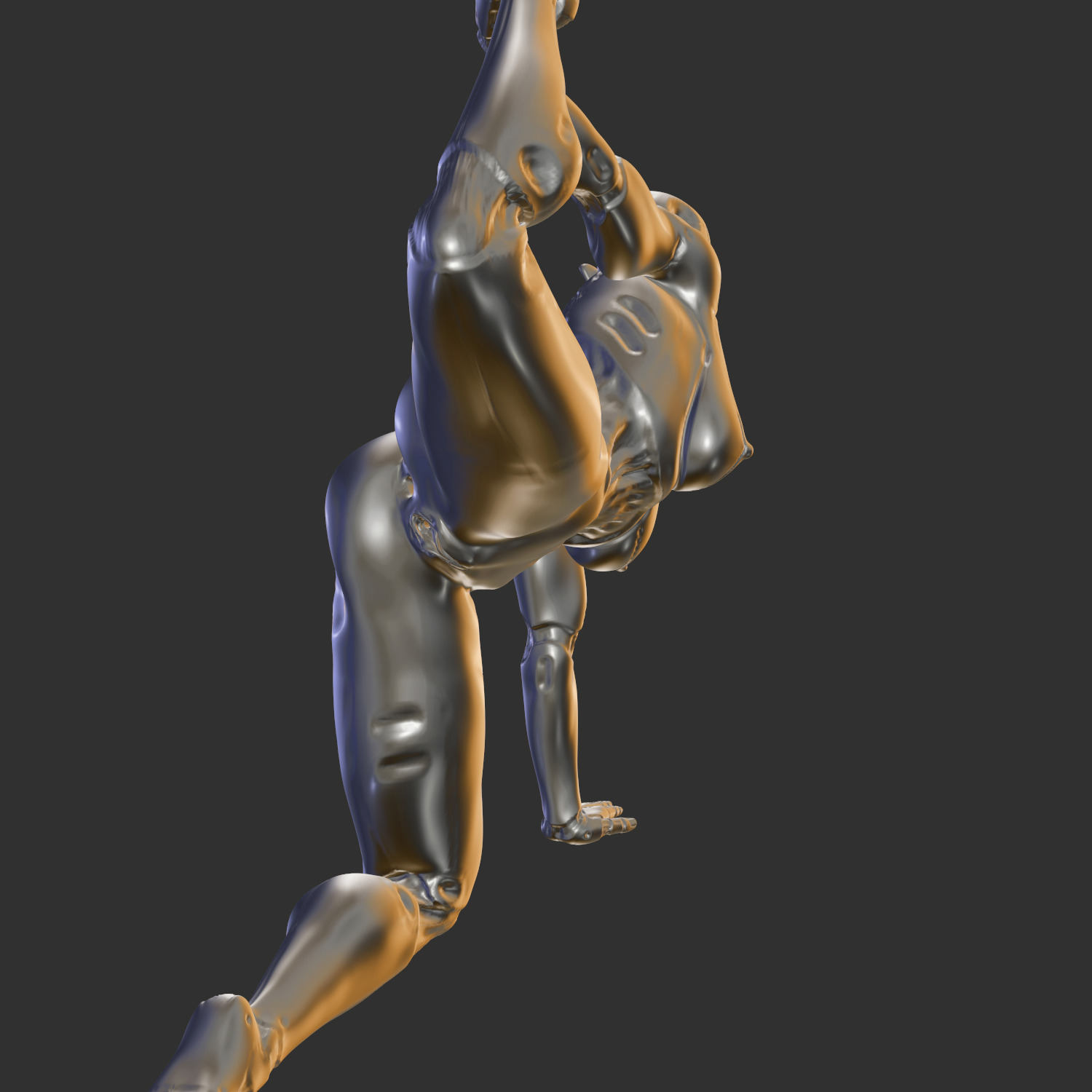 Sexy Cyborg Girl with Robotic Limbs 3D STL 3D print model_2