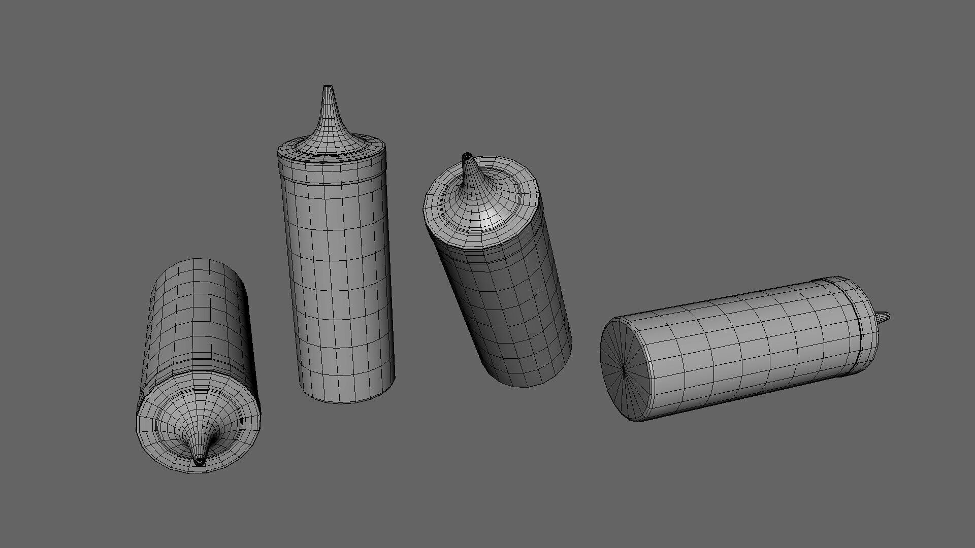 Low-Poly Sauce Bottle Low-poly 3D model_8