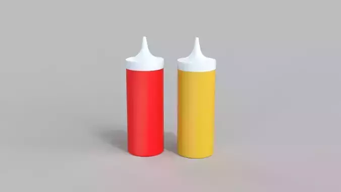 Low-Poly Sauce Bottle Low-poly 3D model