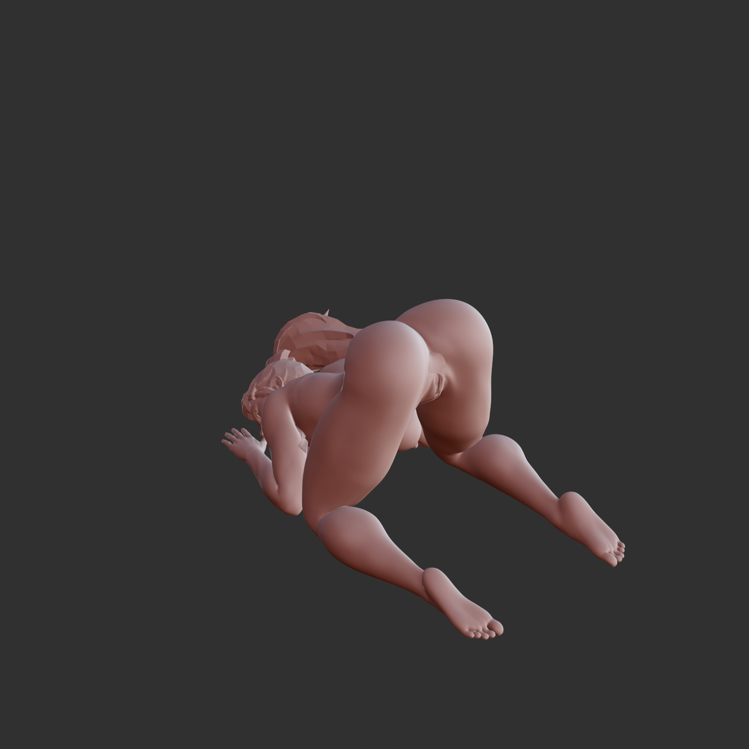 Sexy Anime Girl in Playful NSFW Pose 3D Model 3D print model_6