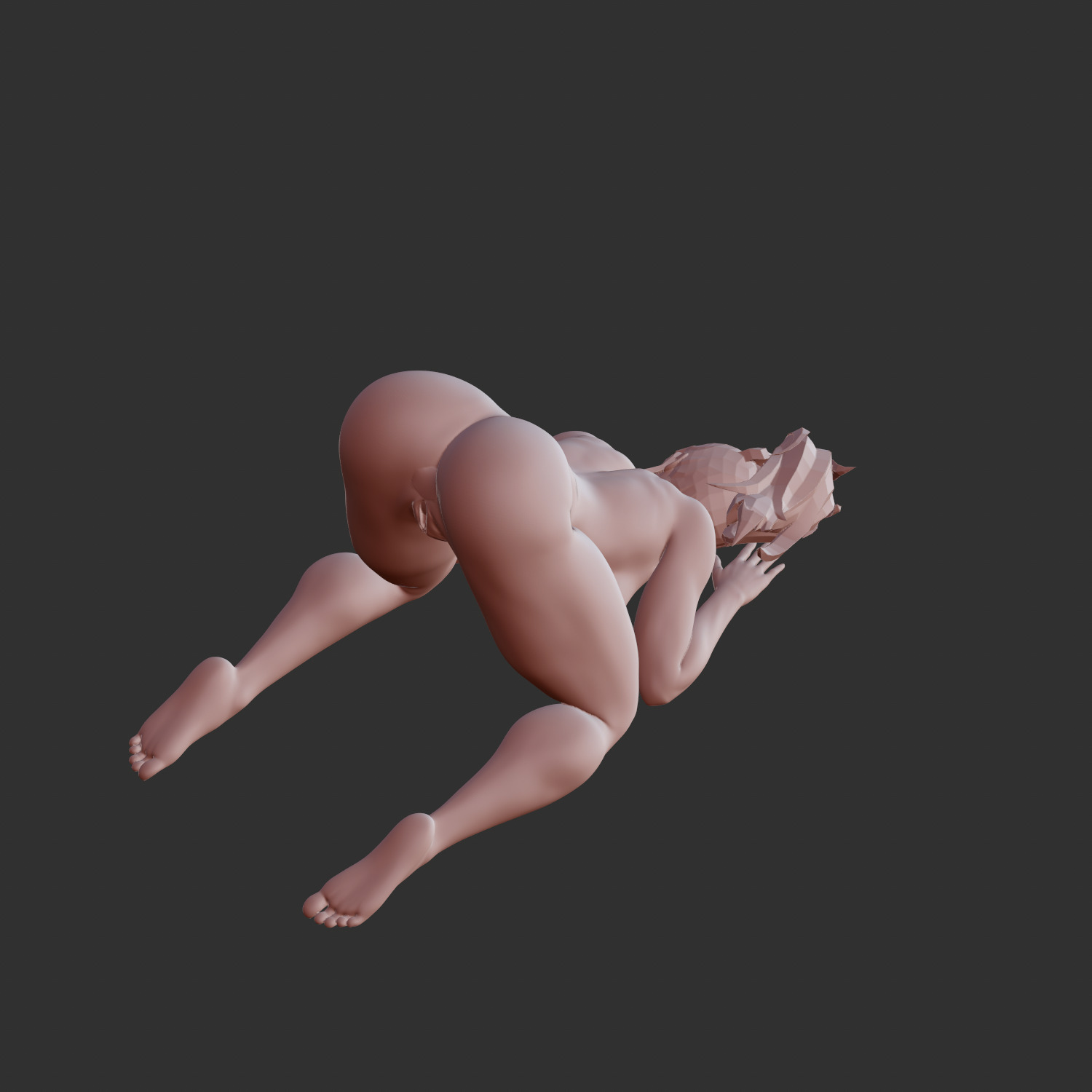 Sexy Anime Girl in Playful NSFW Pose 3D Model 3D print model_2