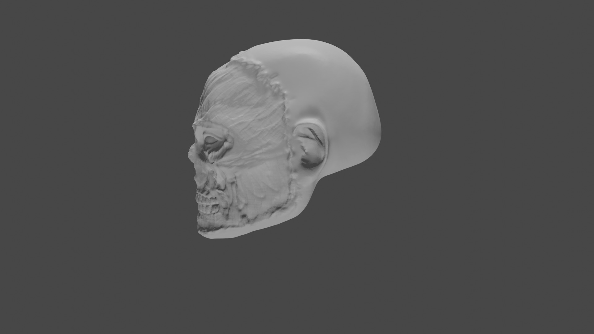 Faceless Zombie Action Figure Head Sculpt 3D print model_4