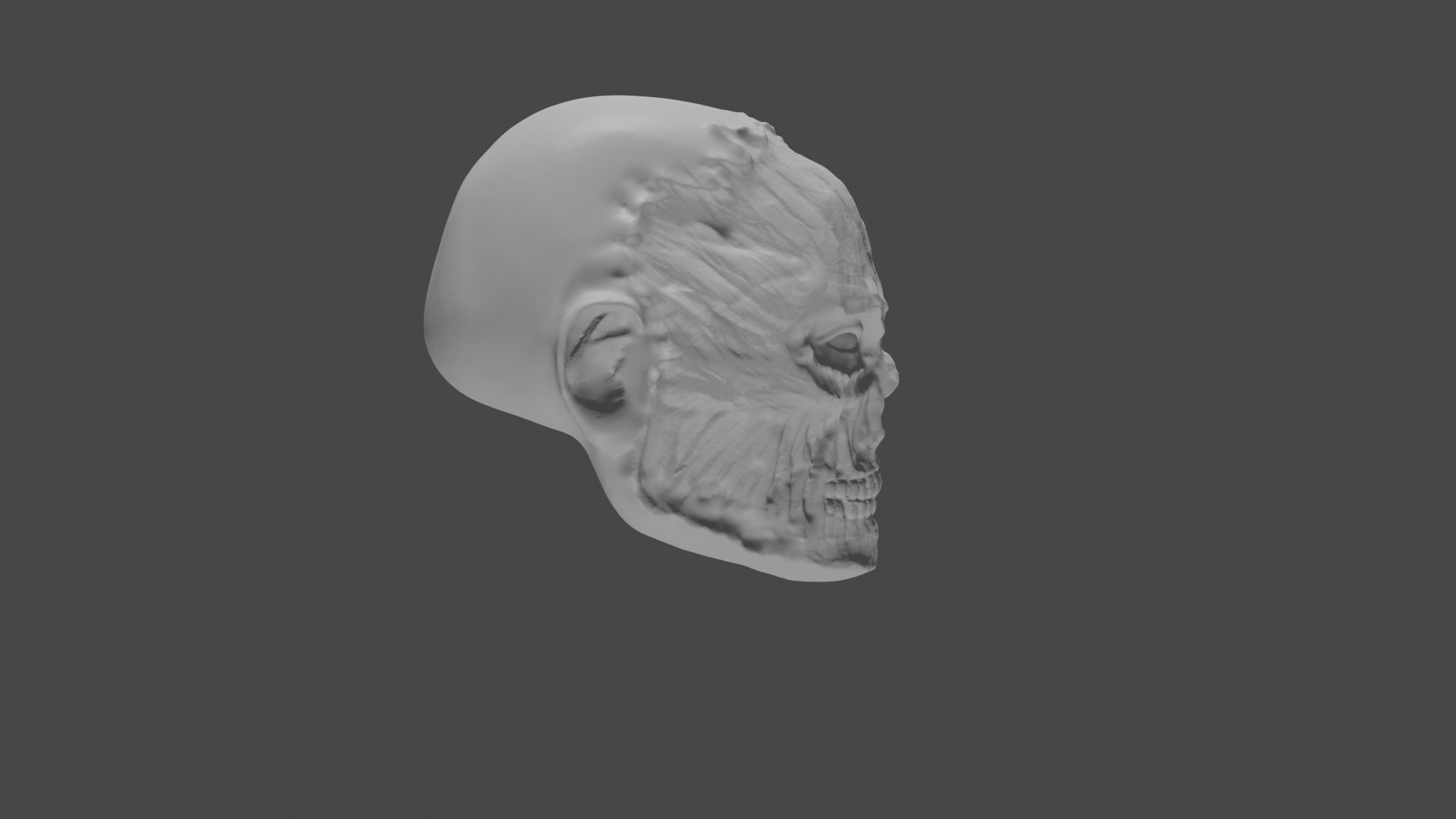 Faceless Zombie Action Figure Head Sculpt 3D print model_2