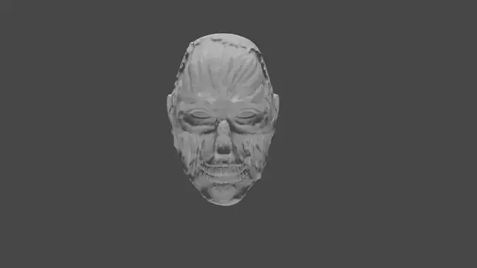 Faceless Zombie Action Figure Head Sculpt 3D print model
