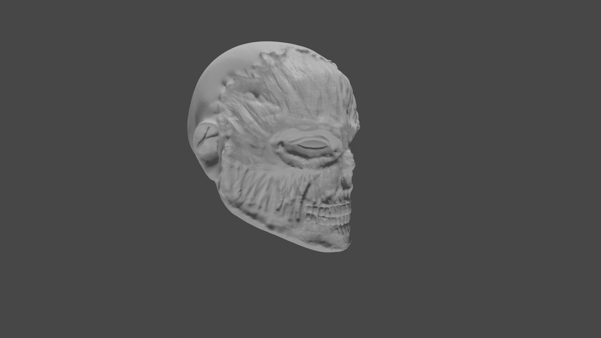 Faceless Zombie Action Figure Head Sculpt 3D print model_1