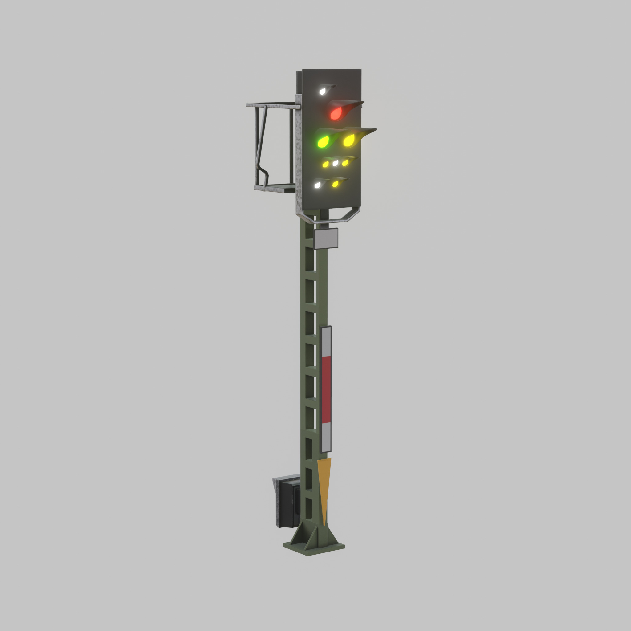 KS Railway Signal Post 4500mm Version-6 Low-poly 3D model_41