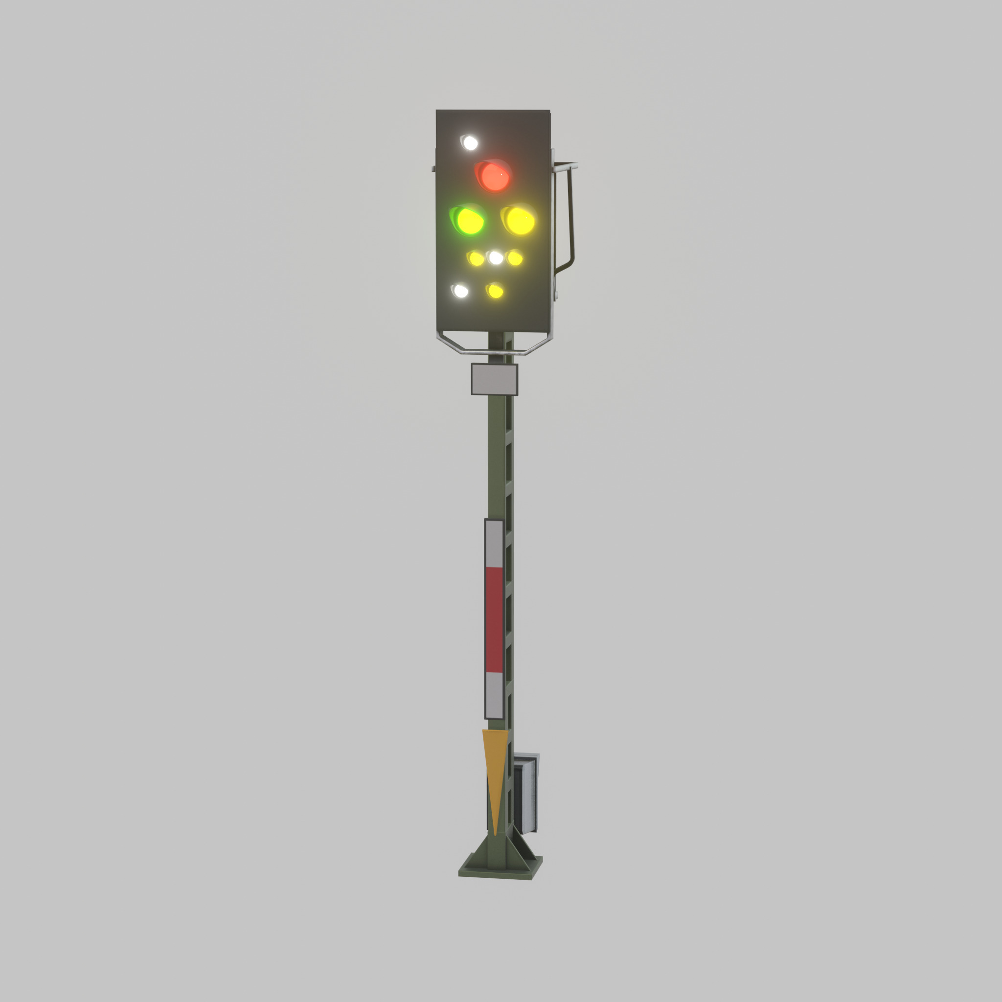 KS Railway Signal Post 4500mm Version-6 Low-poly 3D model_21
