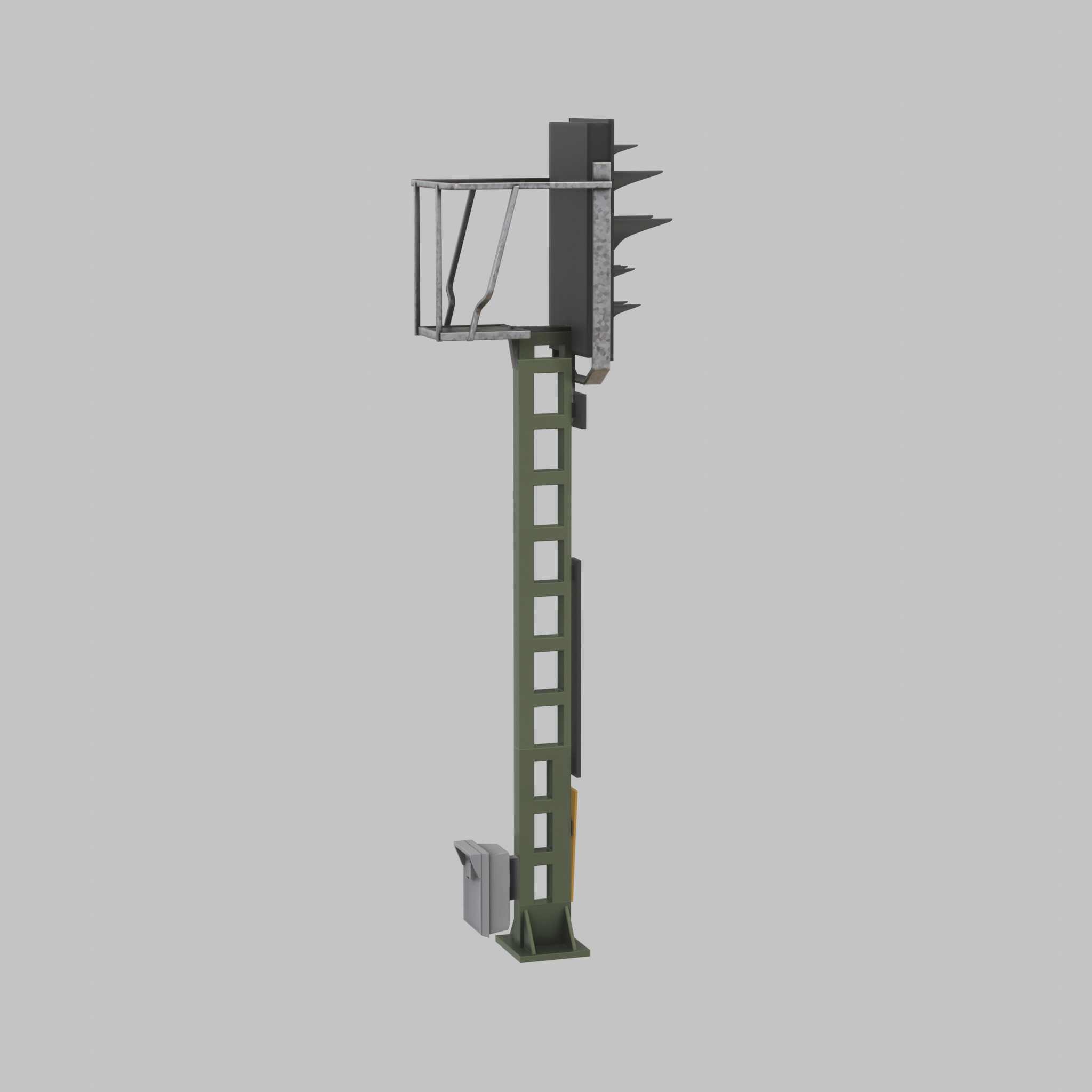 KS Railway Signal Post 4500mm Version-6 Low-poly 3D model_35