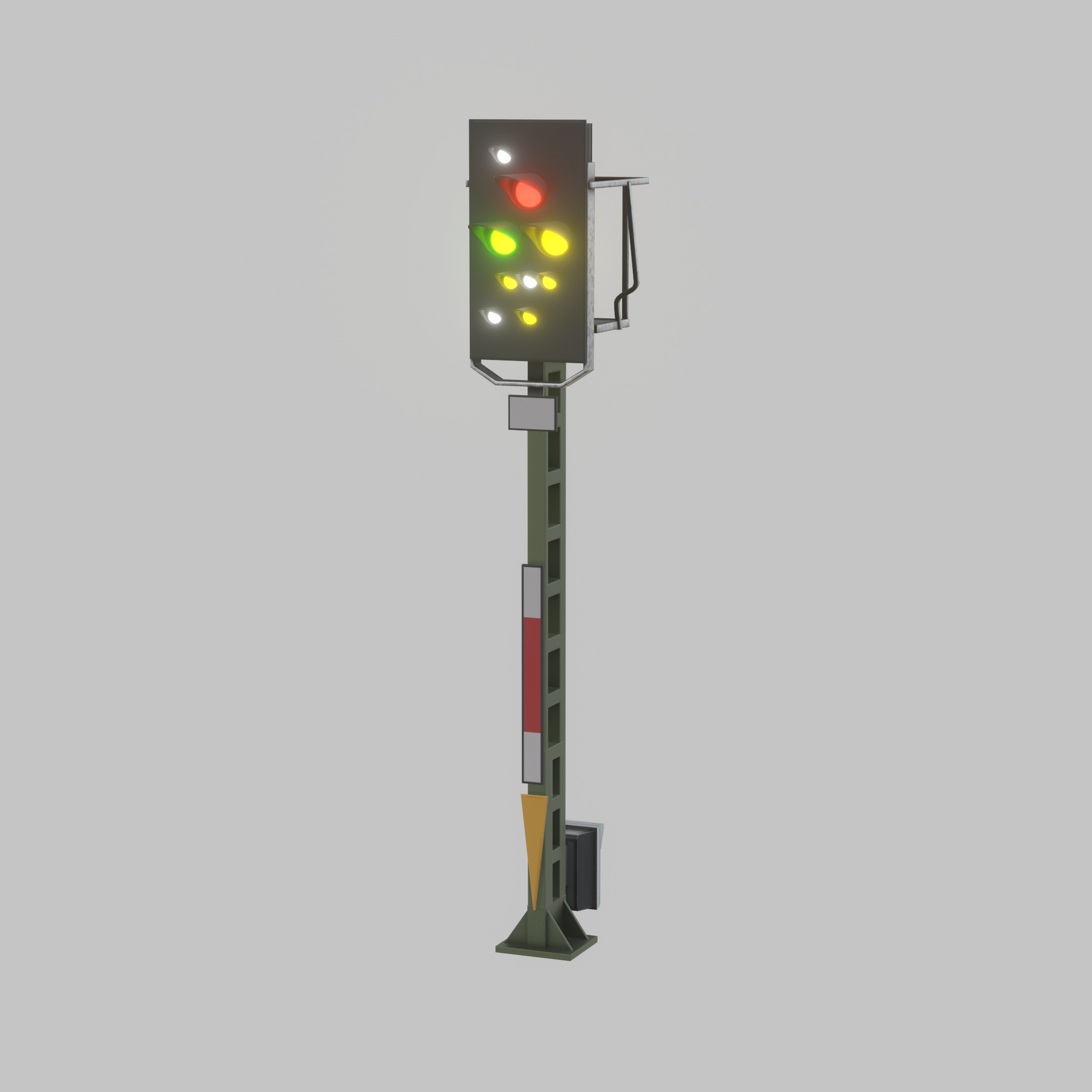 KS Railway Signal Post 4500mm Version-6 Low-poly 3D model_43