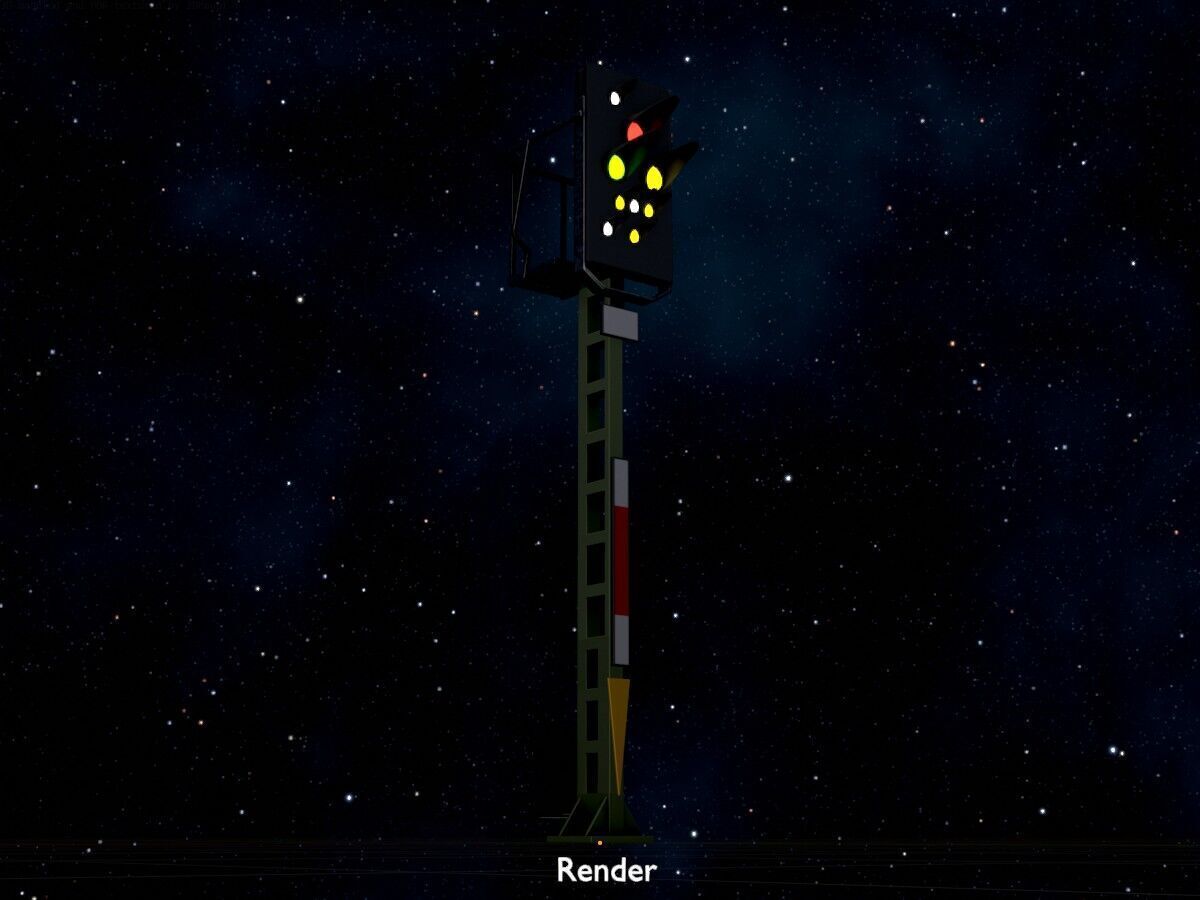 KS Railway Signal Post 4500mm Version-6 Low-poly 3D model_20